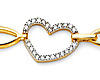 Duo Infinity & Heart CZ 14K Yellow Gold Charm Bracelet thumb 1