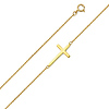14K Yellow Gold Sideways Cross Bracelet 7in thumb 0