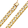 Men's 10mm 14K Yellow Gold Carved Square Cuban Link Chain Bracelet 8.5in thumb 0