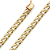 7mm Men's 14K Yellow Gold Nugget Oval Curb Cuban Link Chain Bracelet 8in thumb 0
