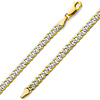 5mm 14K Two-Tone Gold White Pave Curb Cuban Link Chain Bracelet 7.5 in thumb 0