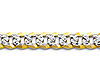 4mm 14K Two Tone Gold White Pave Curb Cuban Link Bracelet thumb 1