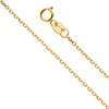 1.2mm 14K Yellow Gold Angled Cut Oval Rolo Chain Necklace 16-22in thumb 0