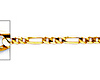 Small Rod Cross Necklace with Figaro Chain - 14K Yellow Gold (16-24in) thumb 2
