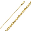 1.6mm 14K Yellow Gold Diamond-Cut Beveled Cable Chain Necklace 16-22in thumb 0