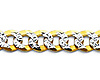 6mm 14K Two Tone Gold Men's White Pave Curb Cuban Link Chain Necklace 20-26in thumb 1