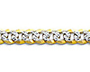 4mm 14K Two Tone Gold Men's White Pave Curb Cuban Link Chain Necklace 18-24in thumb 1