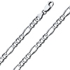 6mm 18K White Gold Men's Figaro Link Chain Necklace 20-30in thumb 0