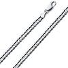 5mm 14K White Gold Men's Concave Curb Cuban Link Chain Necklace 16-30in thumb 0