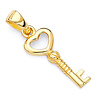 Antique-Style Key to My Heart Pendant in 14K Yellow Gold - Mini thumb 0