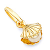 Freshwater Pearl in Scallop Shell Charm Pendant 14K Yellow Gold - Mini thumb 0