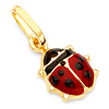 Red & Black Ladybug Charm Pendant in 14K Yellow Gold - Petite thumb 0