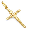 Small Tapered Crucifix Pendant in 14K Yellow Gold - Classic thumb 0