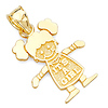 It's a Girl Charm Pendant in 14K Yellow Gold - Petite thumb 0