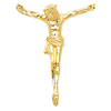Medium Floating Jesus Body Crucifix Pendant in 14K Yellow Gold thumb 1