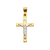 Graceful 14K Two-Tone Gold Crucifix Pendant thumb 1