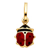 Red & Black Ladybug Charm Pendant in 14K Yellow Gold - Petite thumb 1