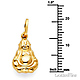 Laughing God Hotei Buddha Necklace Singapore Chain - 14K Yellow Gold (16-22in) thumb 1