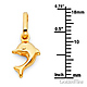 Flipping Dolphin Charm Pendant in 14K Yellow Gold - Mini thumb 1