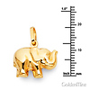 Standing Trumpeting Elephant Charm Pendant in 14K Yellow Gold - Mini thumb 1