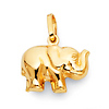 Standing Trumpeting Elephant Charm Pendant in 14K Yellow Gold - Mini thumb 0
