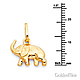 Mini Trumpeting Elephant Charm Necklace with Cable Chain - 14K Yellow Gold 16-20in thumb 1