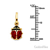Red & Black Ladybug Charm Pendant in 14K Yellow Gold - Petite thumb 2