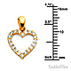 CZ Mini Open Heart Charm Necklace with Box Chain - 14K Yellow Gold 16-22in thumb 1
