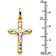 Petite Tube Crucifix Pendant in 14K Two-Tone Gold thumb 1