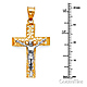 Small Weaving Heart Open Crucifix Pendant in 14K Two-Tone Gold thumb 1