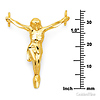 Small Floating Jesus Body Crucifix Pendant in 14K Yellow Gold thumb 1