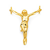 Small Floating Jesus Body Crucifix Pendant in 14K Yellow Gold thumb 0