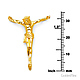 Medium Floating Jesus Body Crucifix Pendant in 14K Yellow Gold thumb 2