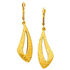 14K Yellow Gold Fancy Dangle Hanging Earrings thumb 0