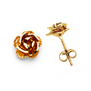 Rose Stud Earrings in 14K Yellow Gold thumb 0