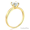 1-CT Round-Cut 4-Prong Solitaire CZ Engagement Ring in 14K Yellow Gold thumb 1