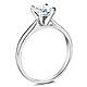 Sterling Silver Cathedral Set Round Solitaire CZ Engagement Ring thumb 1