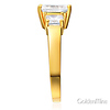 3-Stone Basket Radiant & Princess-Cut CZ Engagement Ring in 14K Yellow Gold thumb 2
