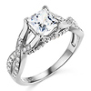 Woven Trellis 1-CT Princess-Cut CZ Engagement Ring in 14K White Gold thumb 0