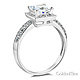 Halo Knife-Edge 1-CT Princess-Cut CZ Engagement Ring in 14K White Gold thumb 1