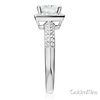 Halo Knife-Edge 1-CT Princess-Cut CZ Engagement Ring in 14K White Gold thumb 2