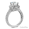 Antique-Style Halo 1-CT Princess CZ Engagement Ring in 14K White Gold 2ctw thumb 1