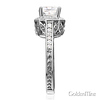 Antique-Style Halo 1-CT Princess CZ Engagement Ring in 14K White Gold 2ctw thumb 2