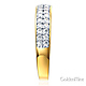 Two-Row Pave Round CZ Wedding Band in Two-Tone 14K Yellow Gold 0.45ctw thumb 2