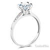 Cathedral-Set 1-CT Round-Cut CZ Engagement Ring in 14K White Gold thumb 1