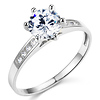 Cathedral-Set 1-CT Round-Cut CZ Engagement Ring in 14K White Gold thumb 0