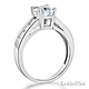Channel & Basket-Set Princess-Cut CZ Engagement Ring in 14K White Gold thumb 1