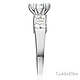 1.25 CT Round-Cut & Side Baguette CZ Engagement Ring in 14K White Gold thumb 2