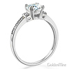 Basket-Style 1-CT Round-Cut CZ Engagement Ring in 14K White Gold thumb 1