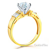 1-CT Round & Side Princess Baguette CZ Engagement Ring in 14K Yellow Gold thumb 1
